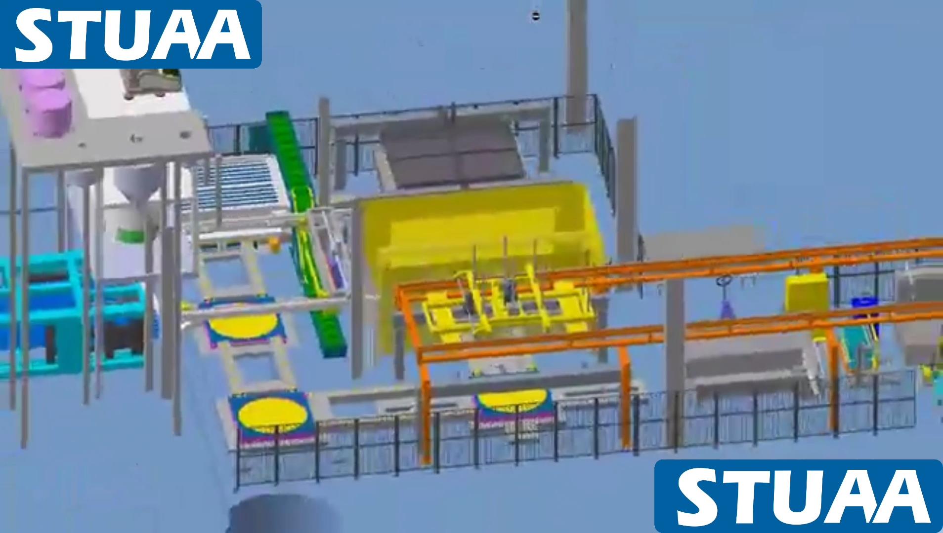 石膏墙板自动化演示/Gypsum board automatic production line animation show